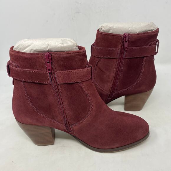 Diba Womens Sleek Bootie Burgundy Suede Ankle Boots Size 7.5 - Picture 6 of 9